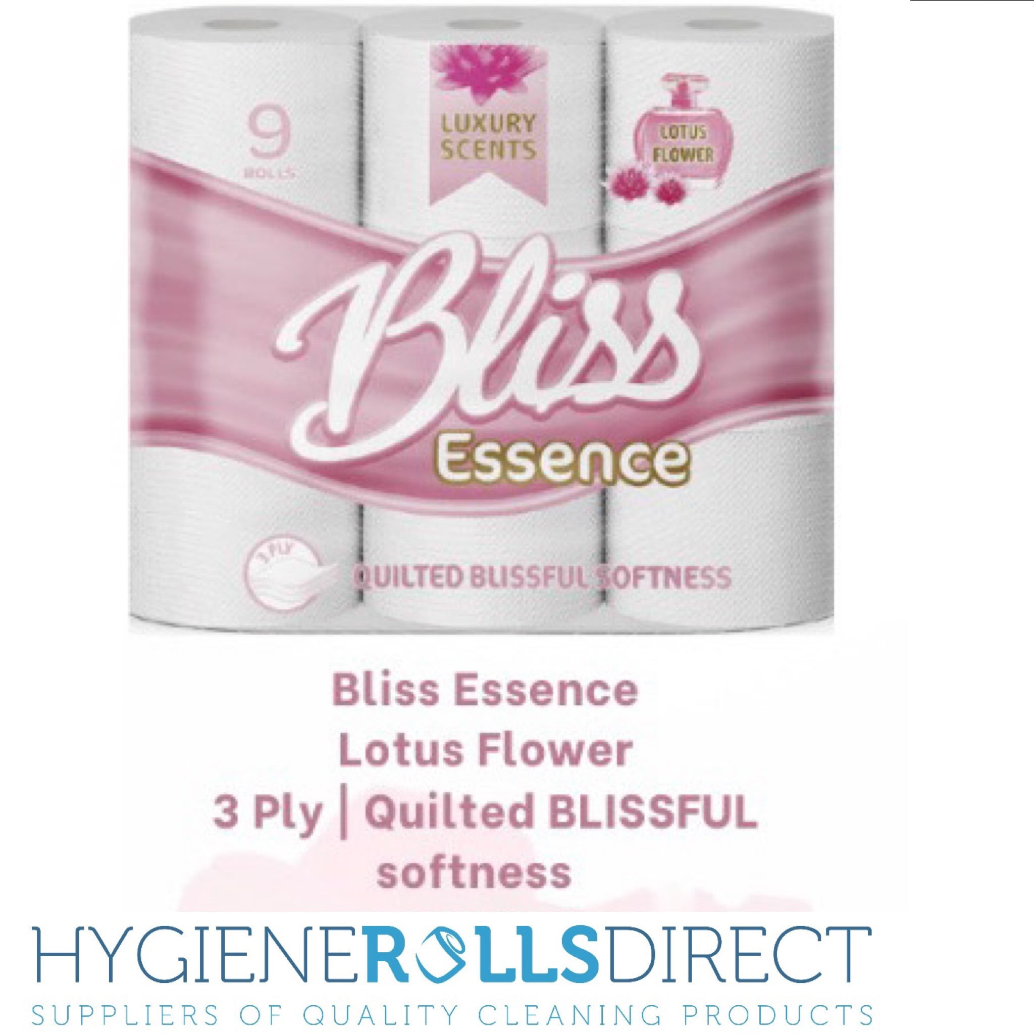 Bliss Essence Luxury 3Ply Scented Bathroom Toilet Tissue Rolls - Lotus